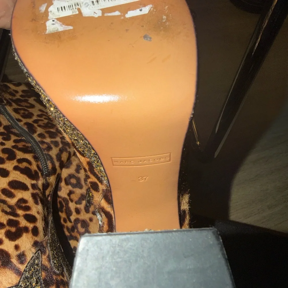 Marc Jacobs Leopard Print pony hair stash a Platform Ankle Boots